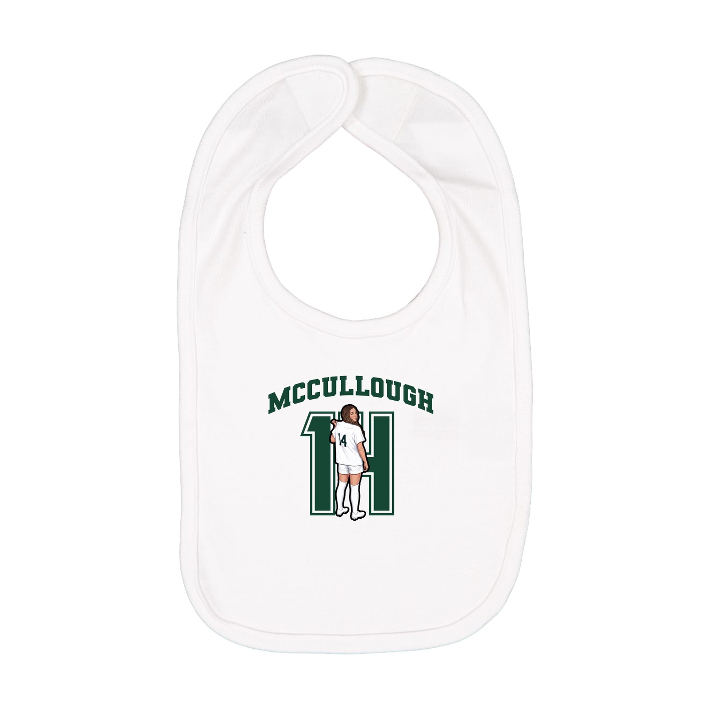 Infant Bib — Number in White