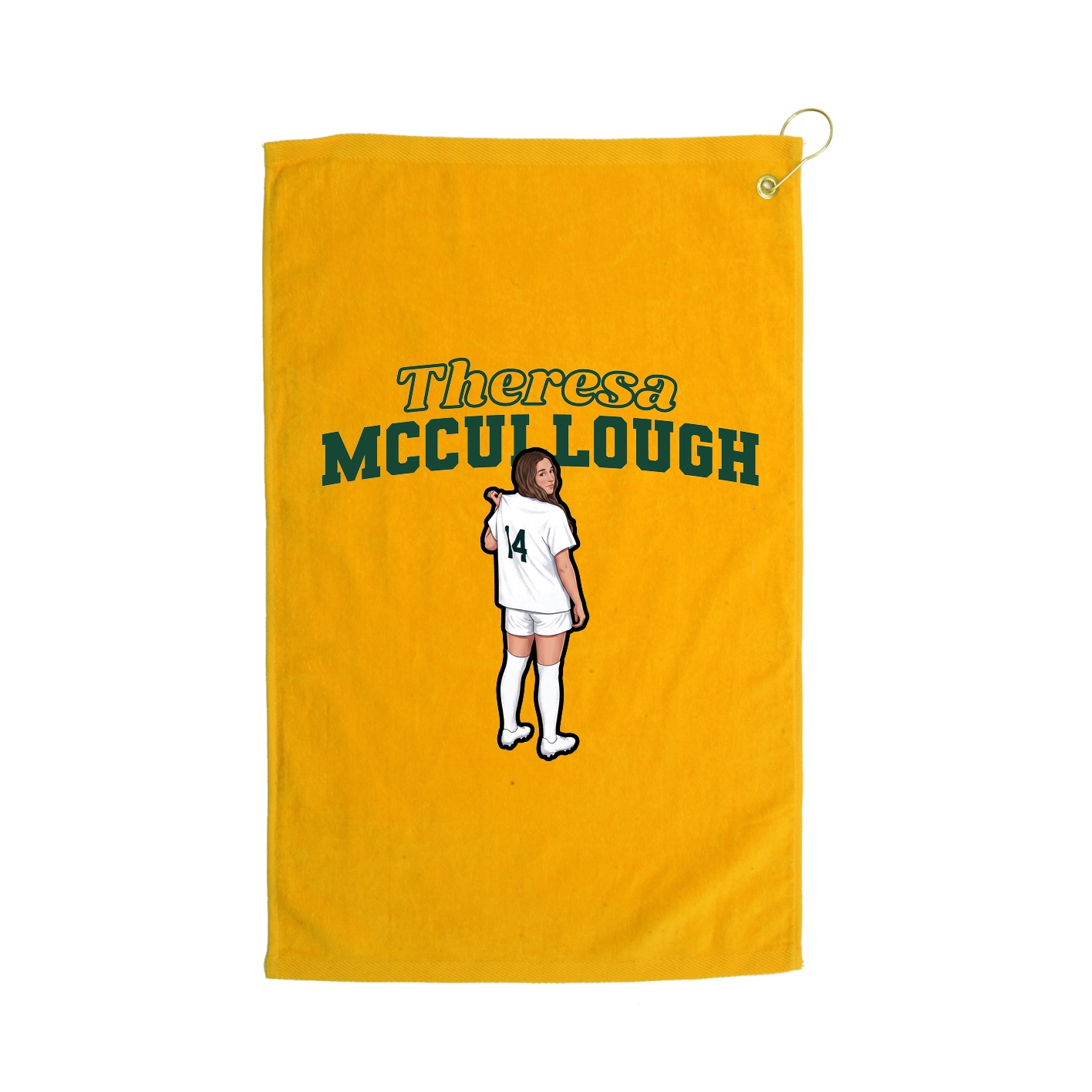 Golf Towel — Name Arch in Gold