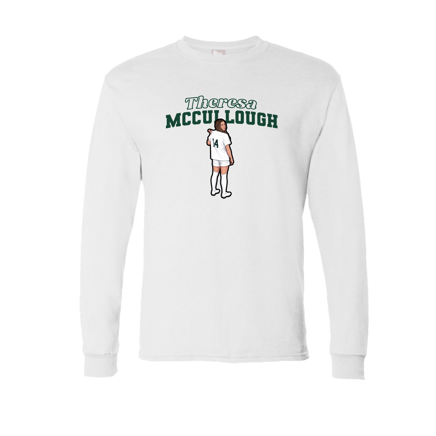 Long Sleeve Tee — Name Arch in White
