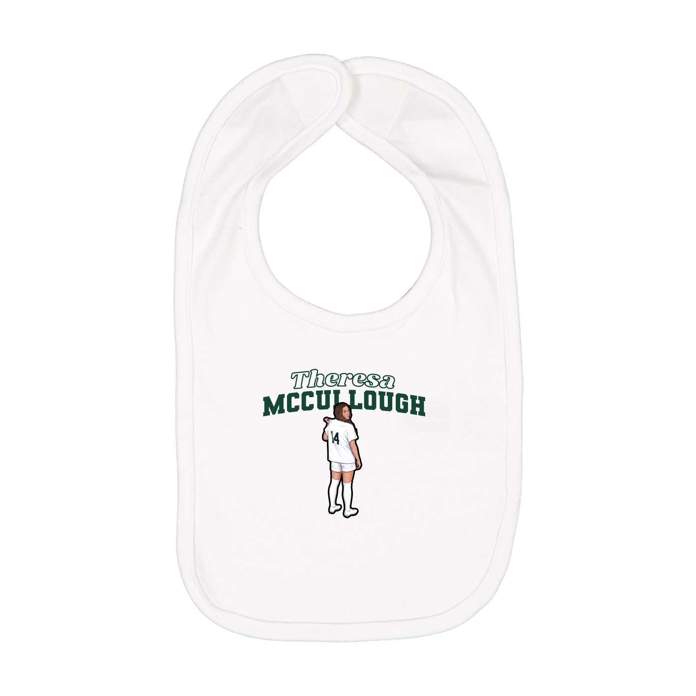 Infant Bib — Name Arch in White