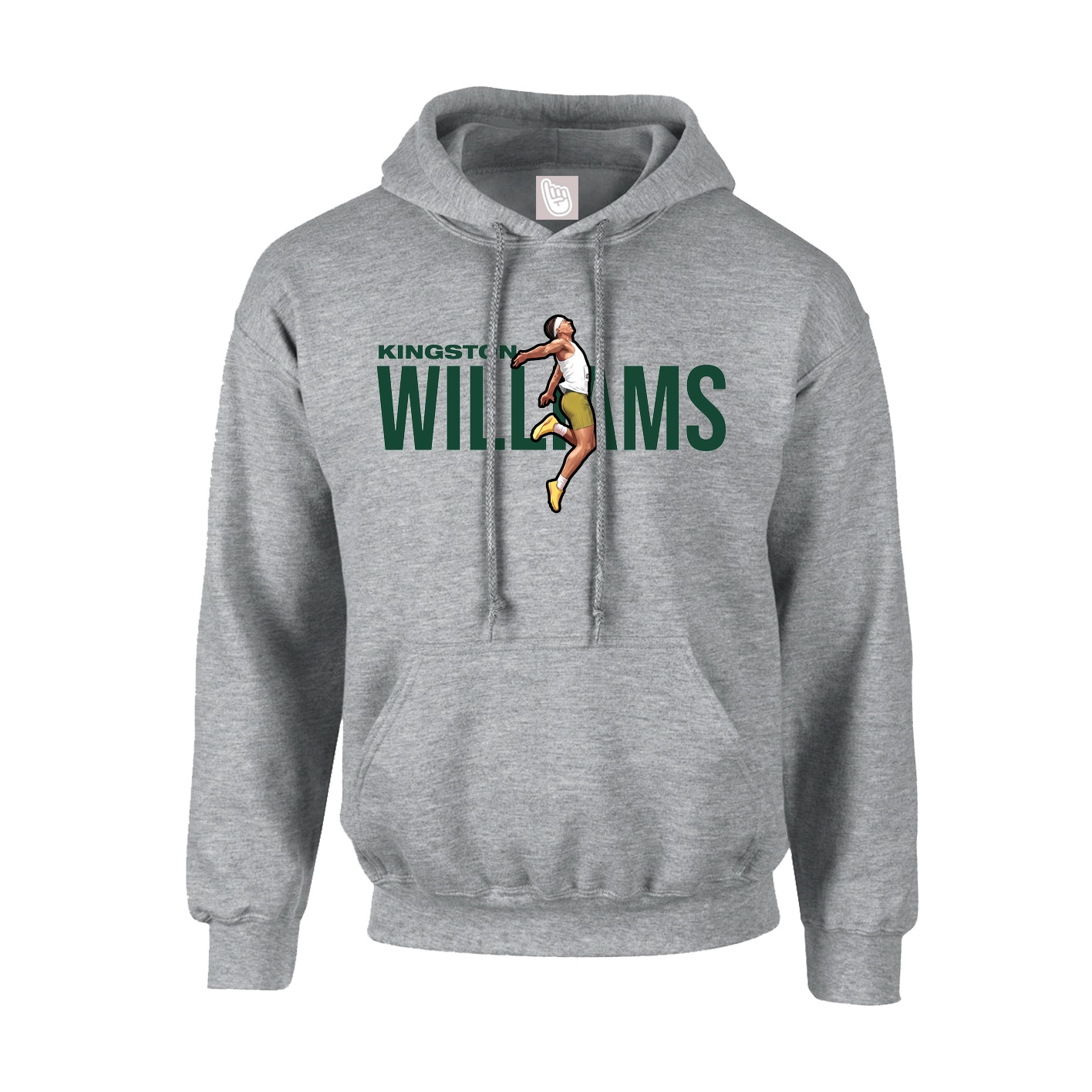 Youth Hoodie — Player Name in Grey