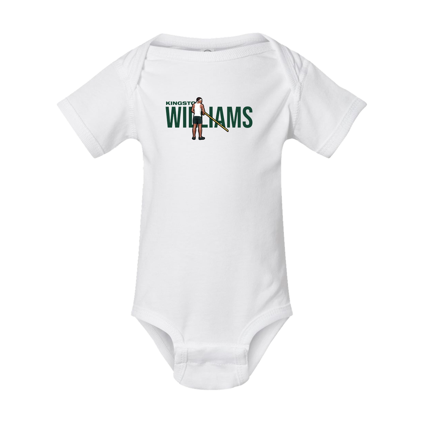 Baby Onesie — Player Name in White