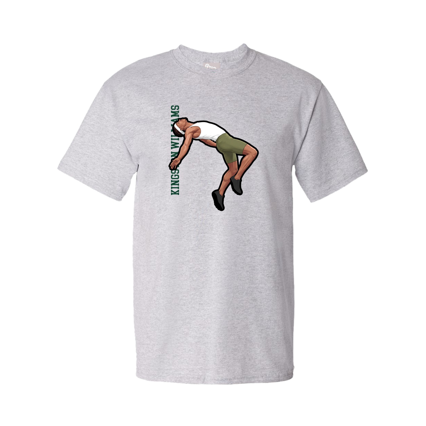 Youth Tee — Name Vertical in Grey