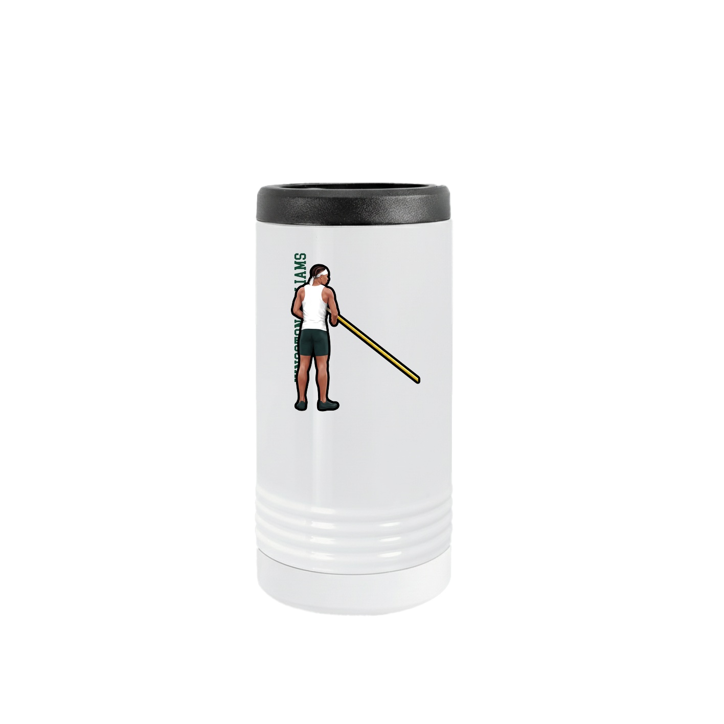 Slim Beverage Holder — Name Vertical in White