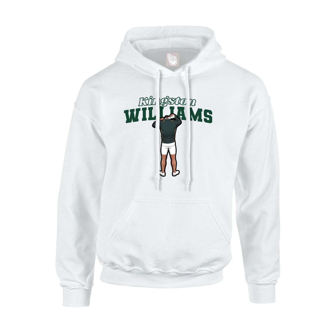 Hoodie — Name Arch in White