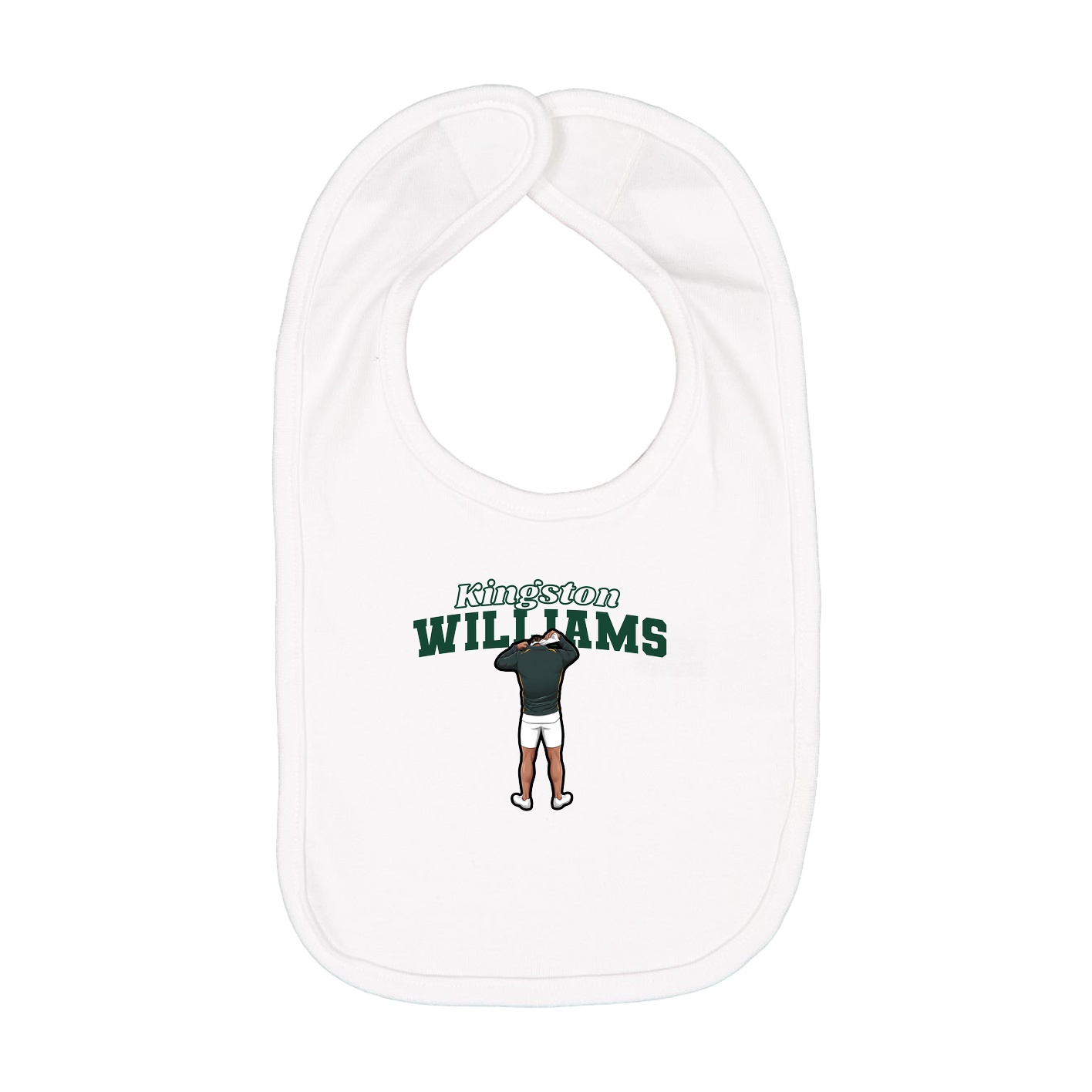 Infant Bib — Name Arch in White