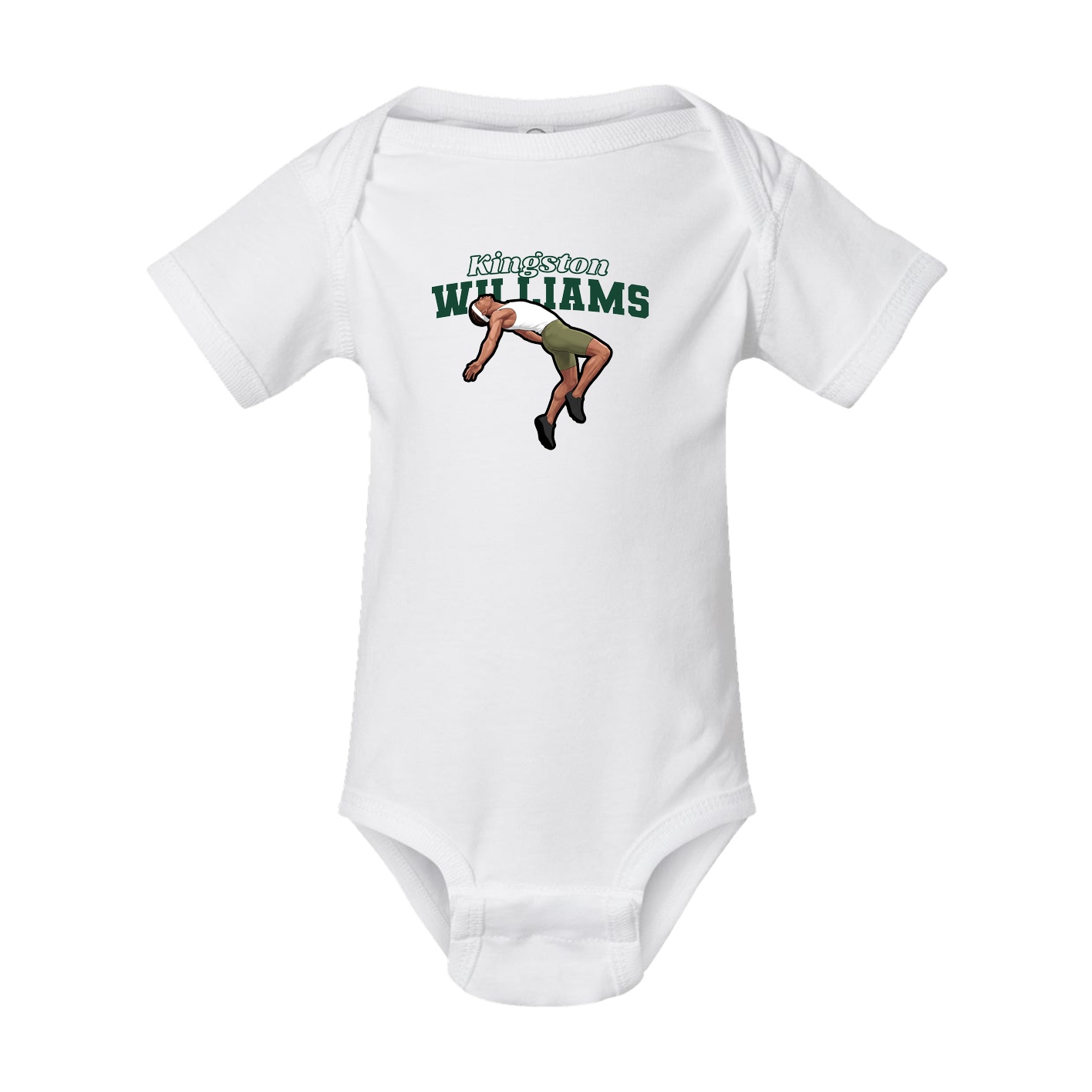 Baby Onesie — Name Arch in White