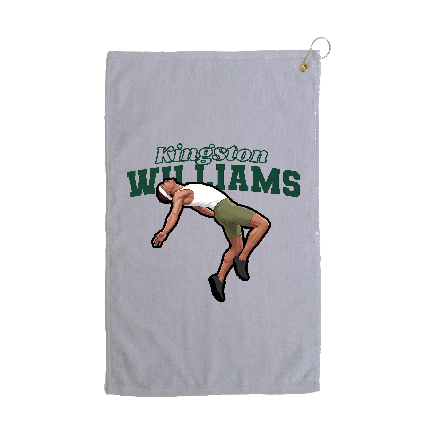 Golf Towel — Name Arch in Grey