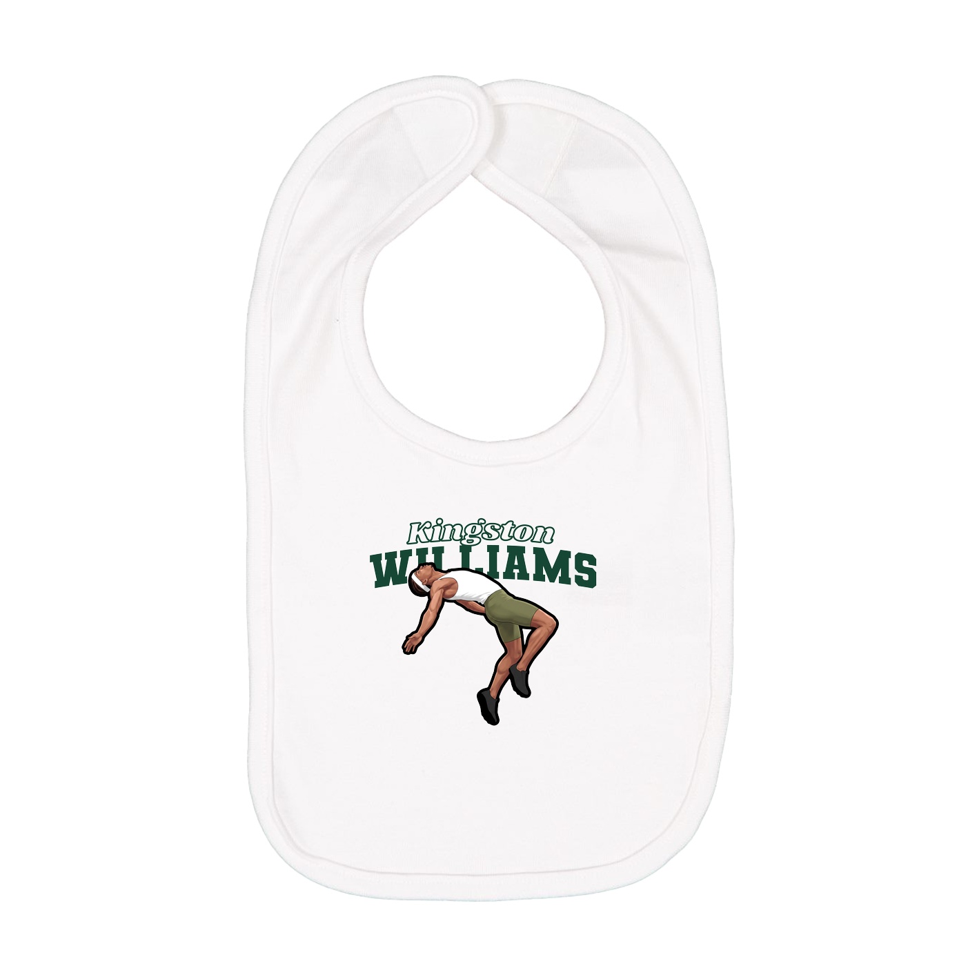 Infant Bib — Name Arch in White