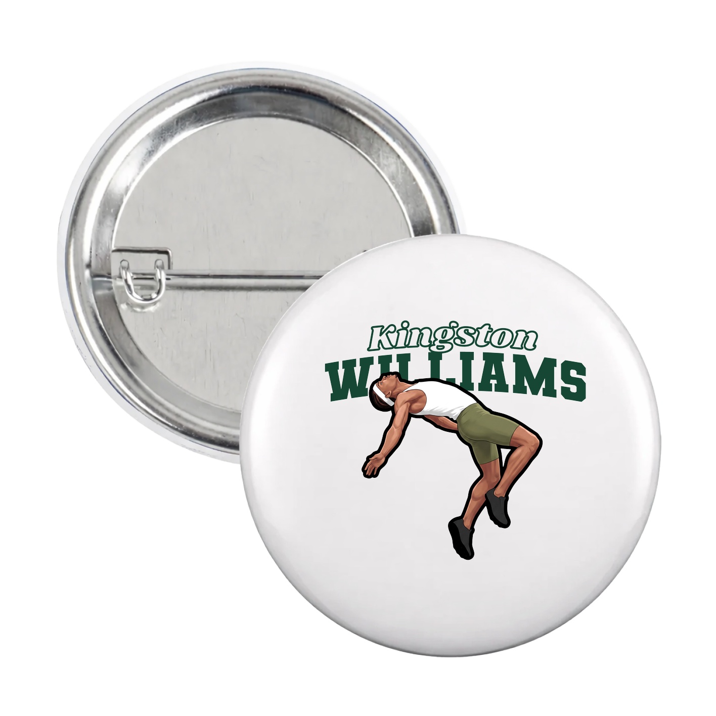 Game Day Button — Name Arch in White