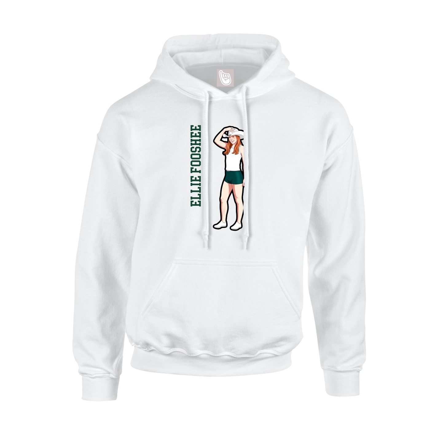 Hoodie — Name Vertical in White