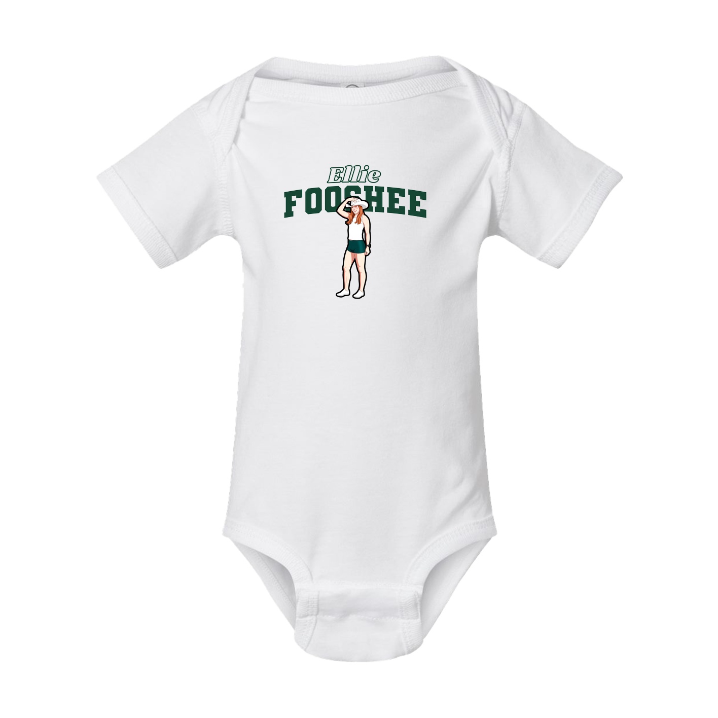 Baby Onesie — Name Arch in White