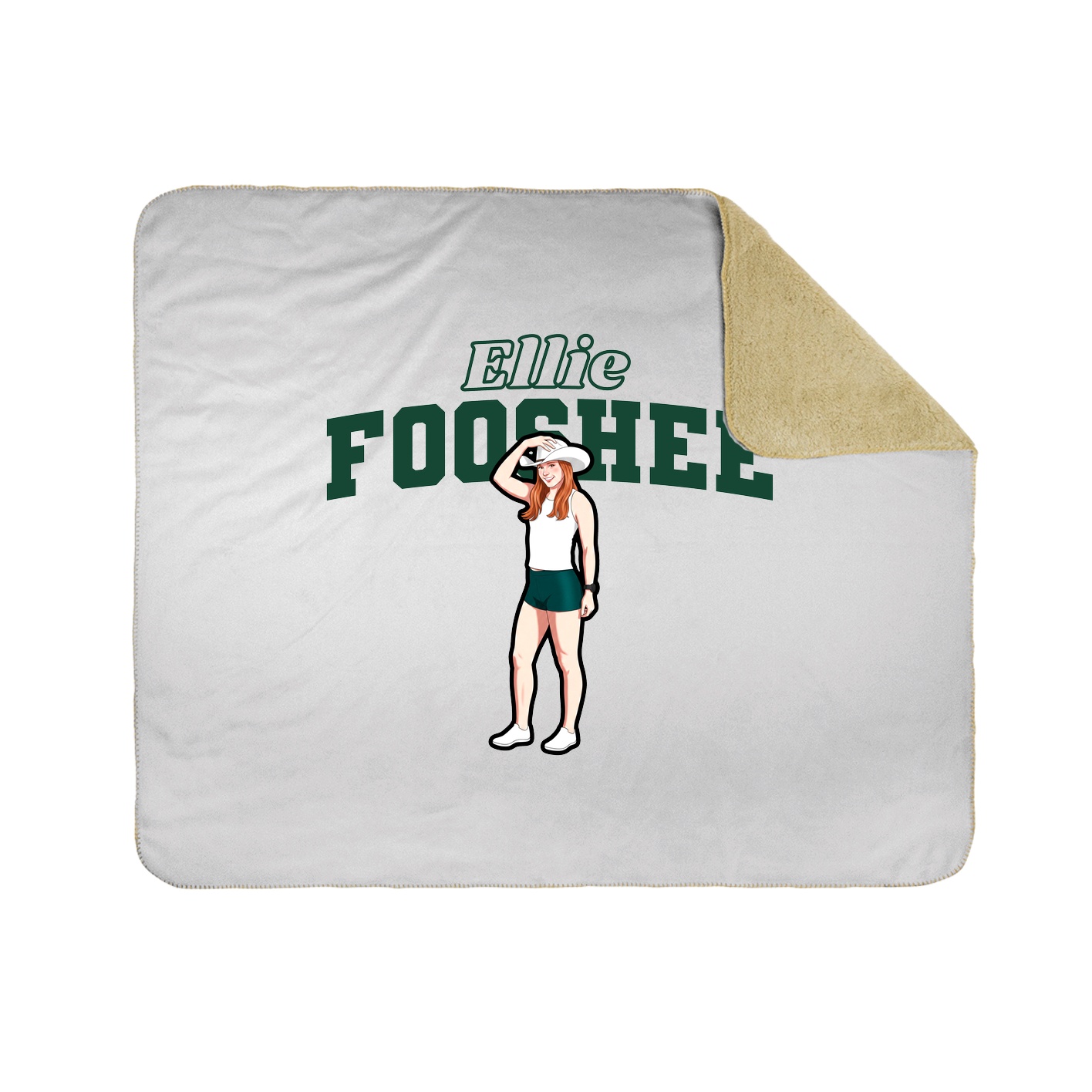 Throw Blanket — Name Arch in White