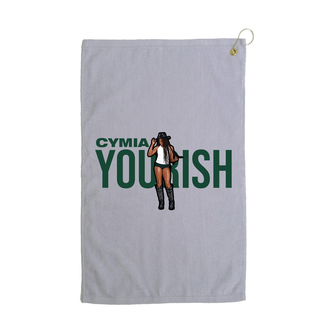 Golf Towel — Player Name in Grey