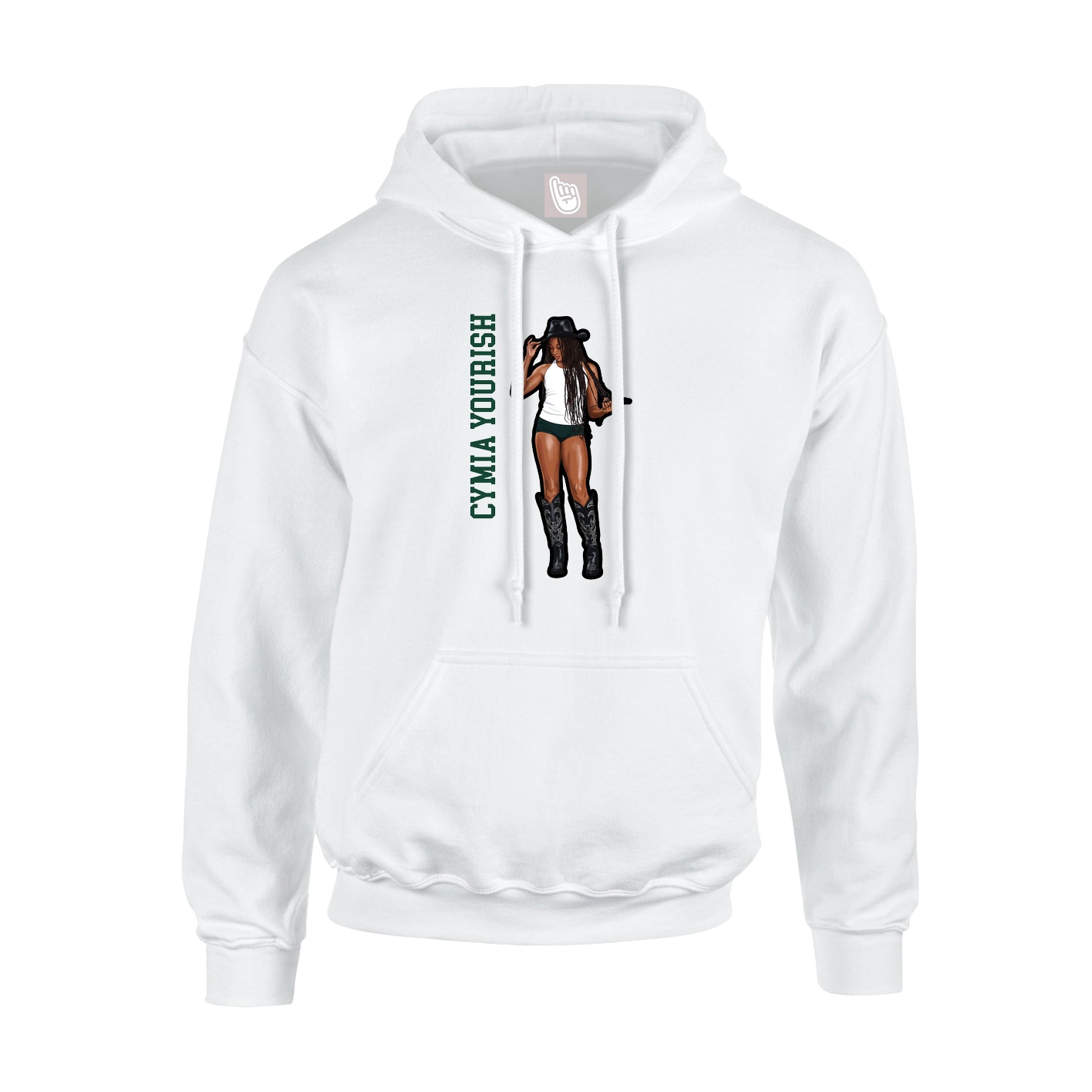 Hoodie — Name Vertical in White