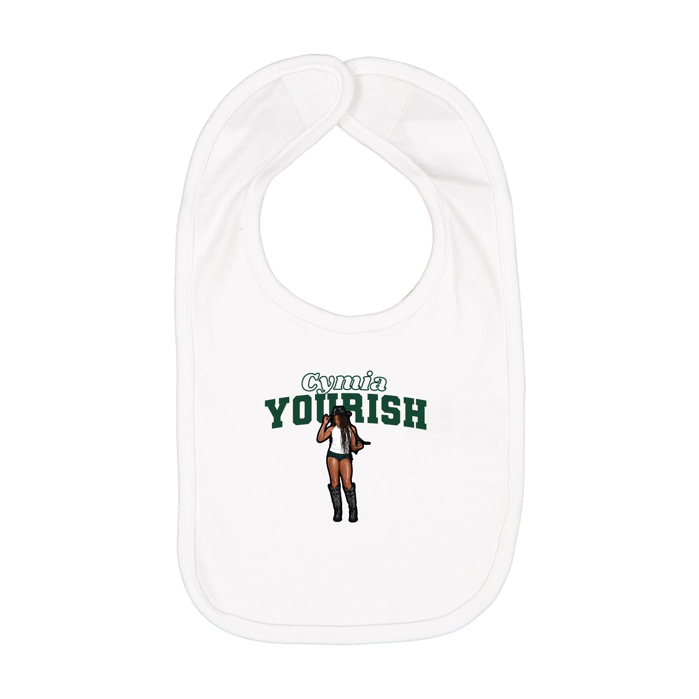 Infant Bib — Name Arch in White