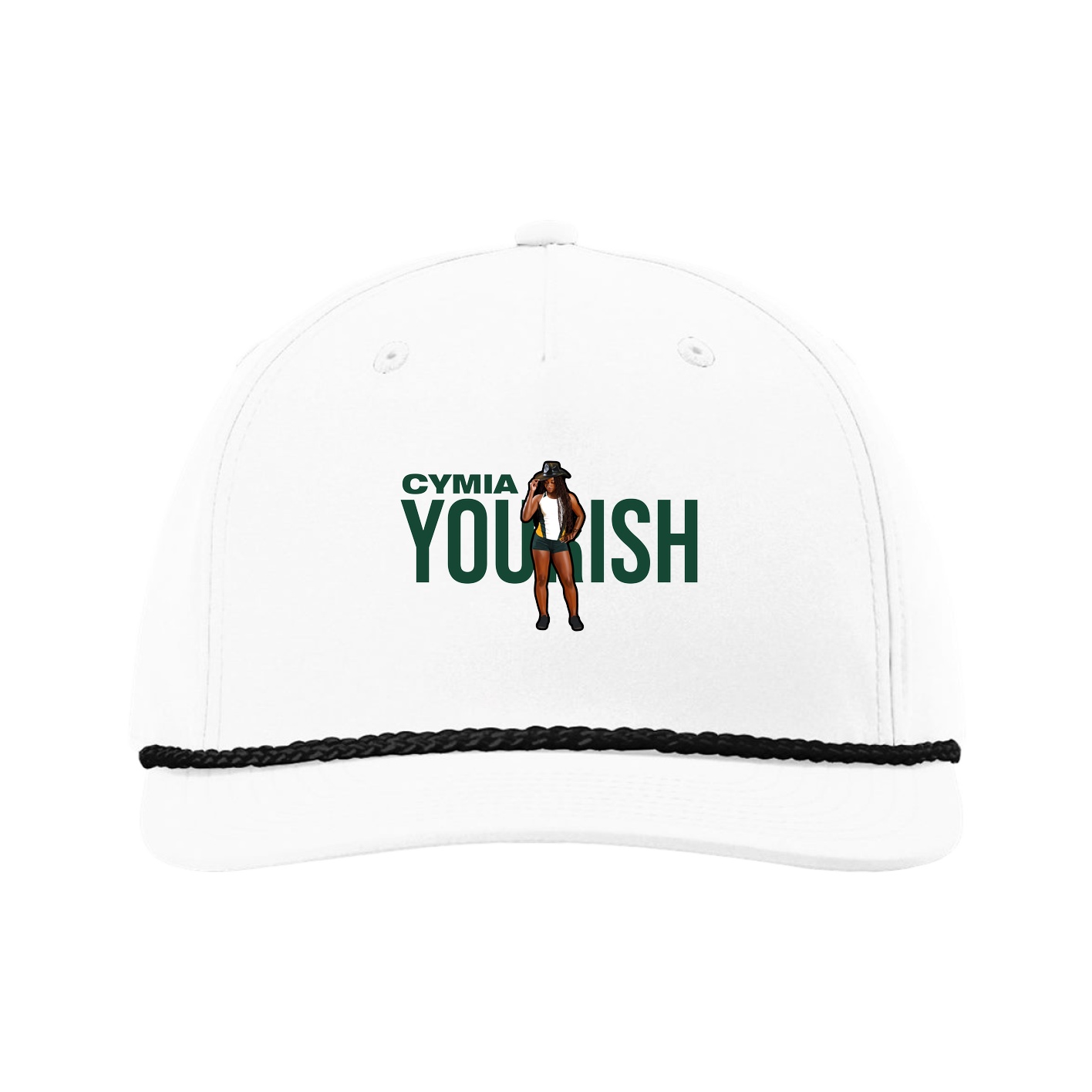 Five-Panel Classic Rope Cap — Player Name in White