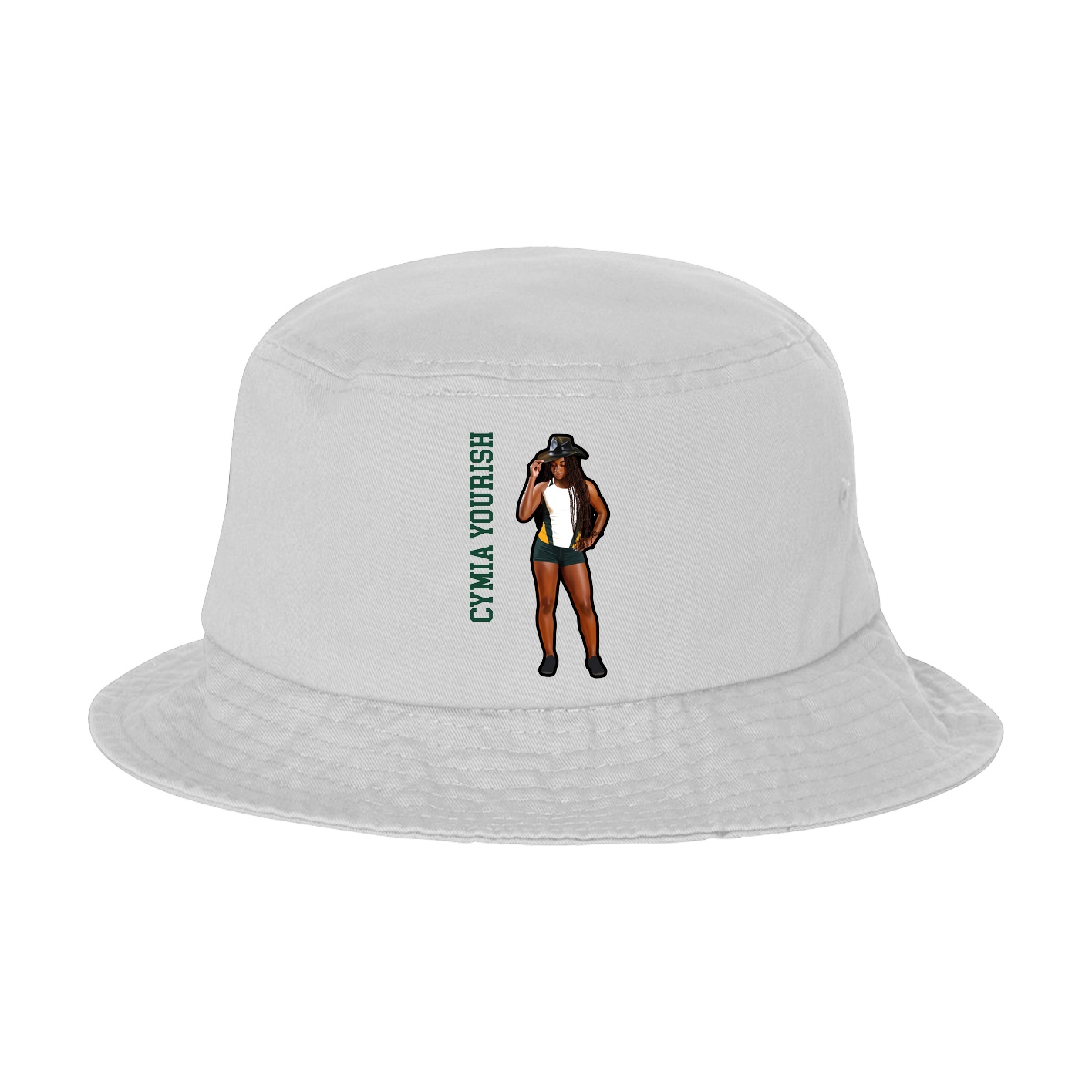 Bucket Cap — Name Vertical in White