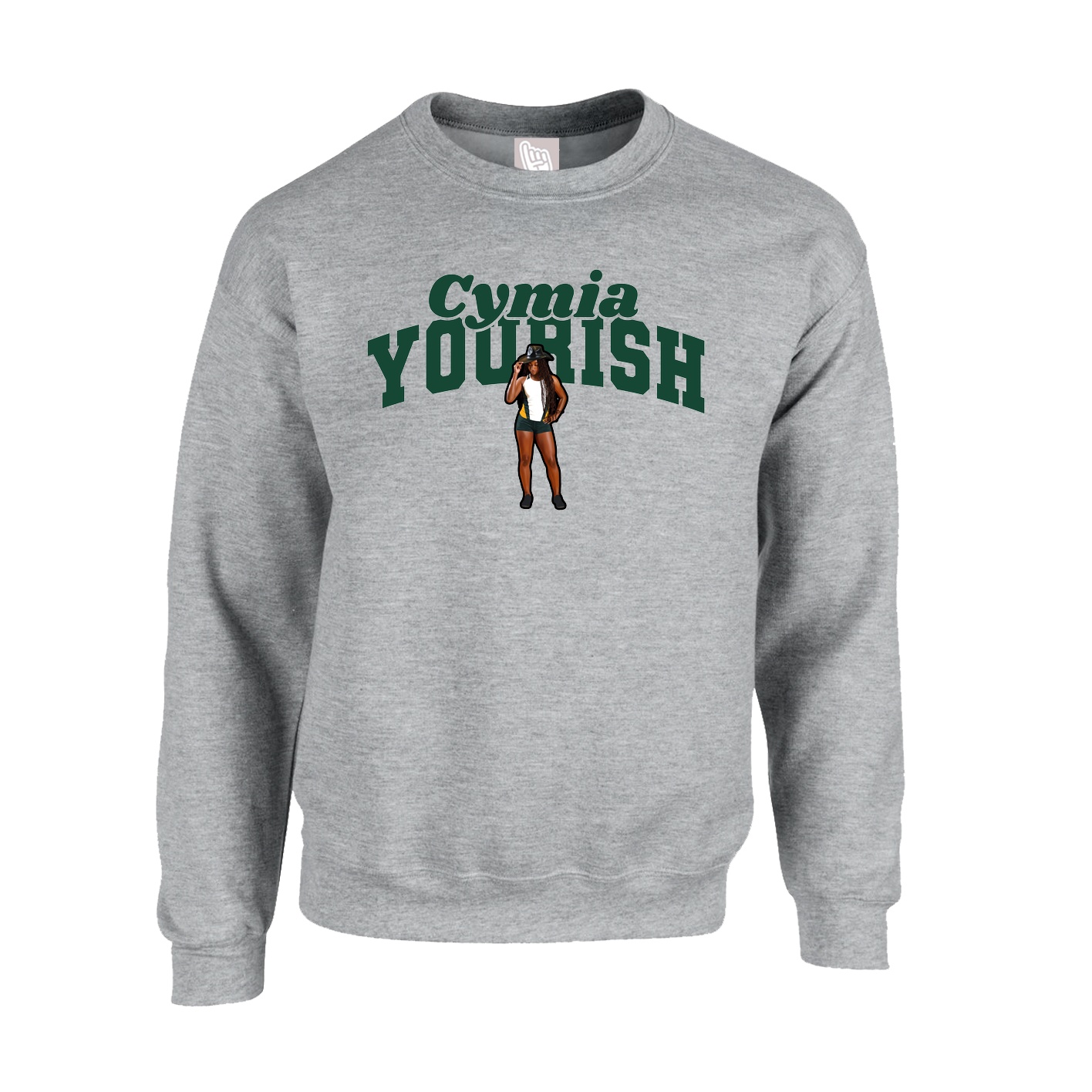 Fleece Crew — Signature Arch in Grey