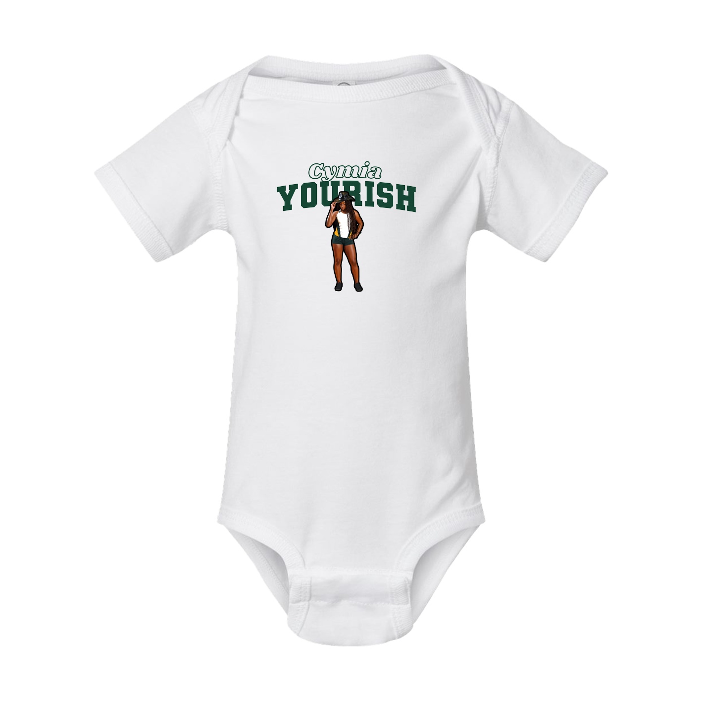 Baby Onesie — Name Arch in White