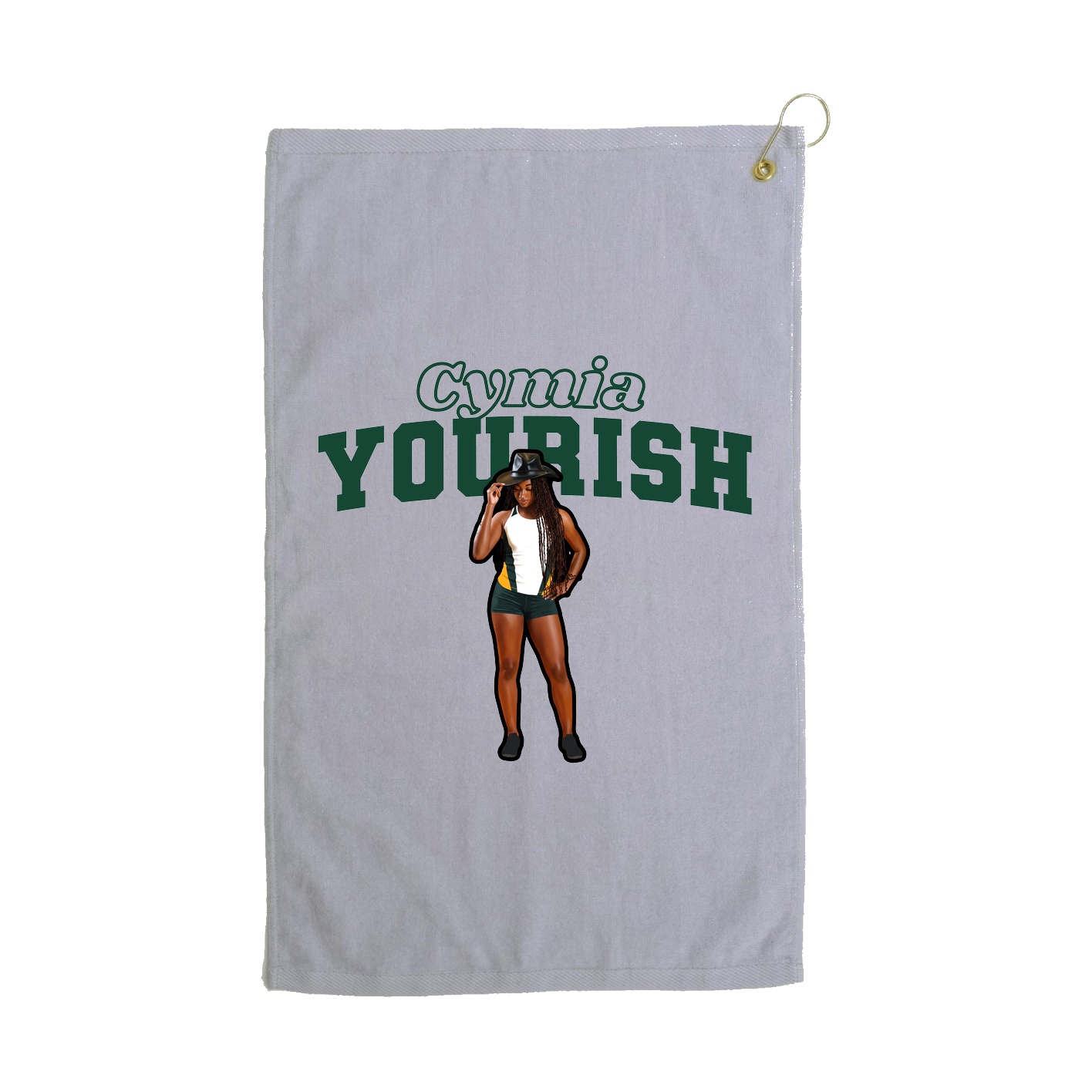 Golf Towel — Name Arch in Grey