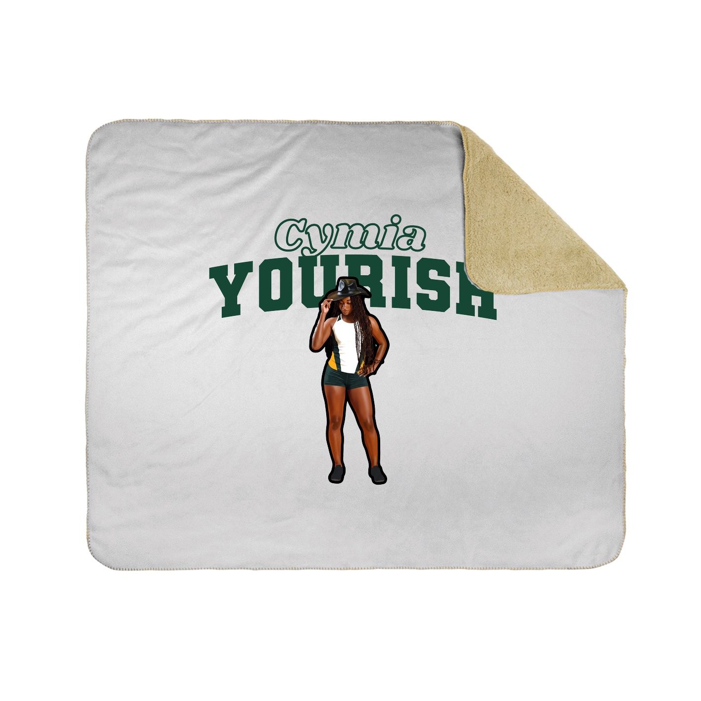 Throw Blanket — Name Arch in White