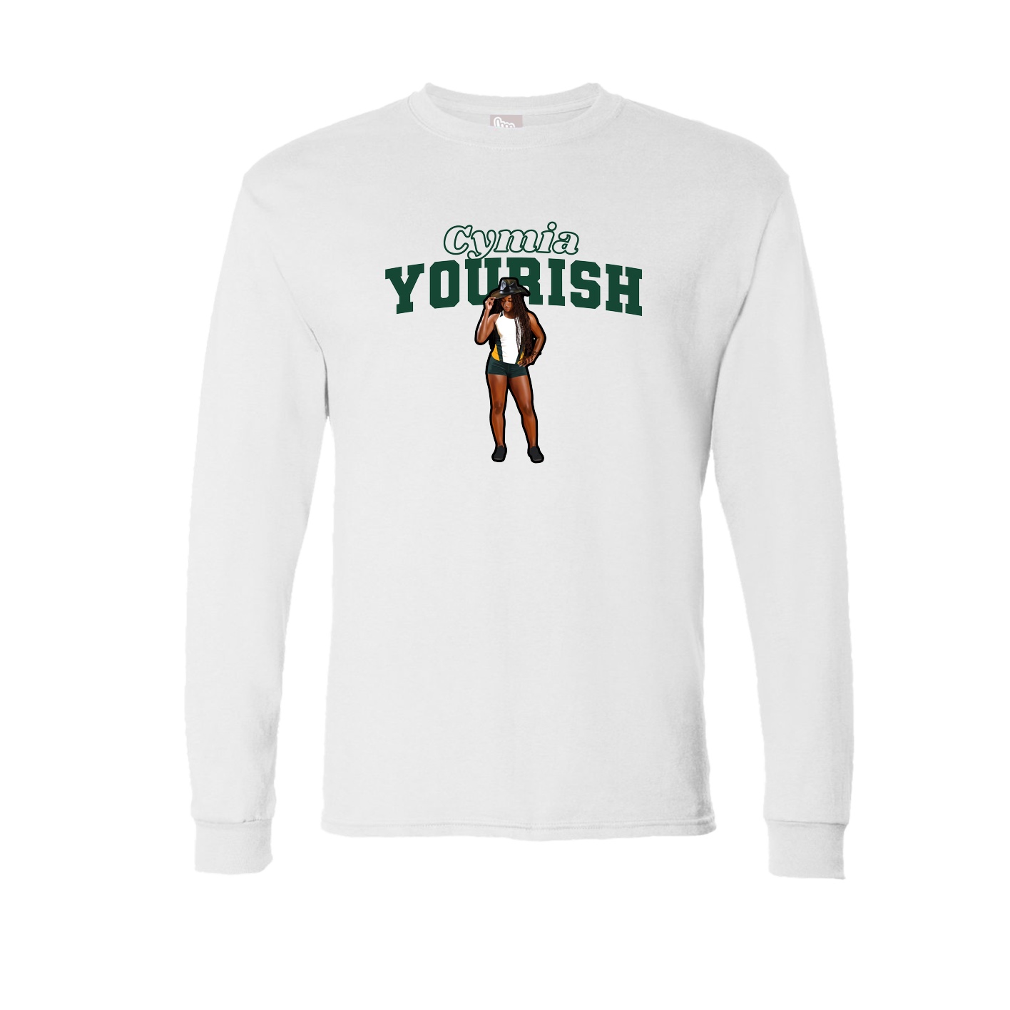 Long Sleeve Tee — Name Arch in White