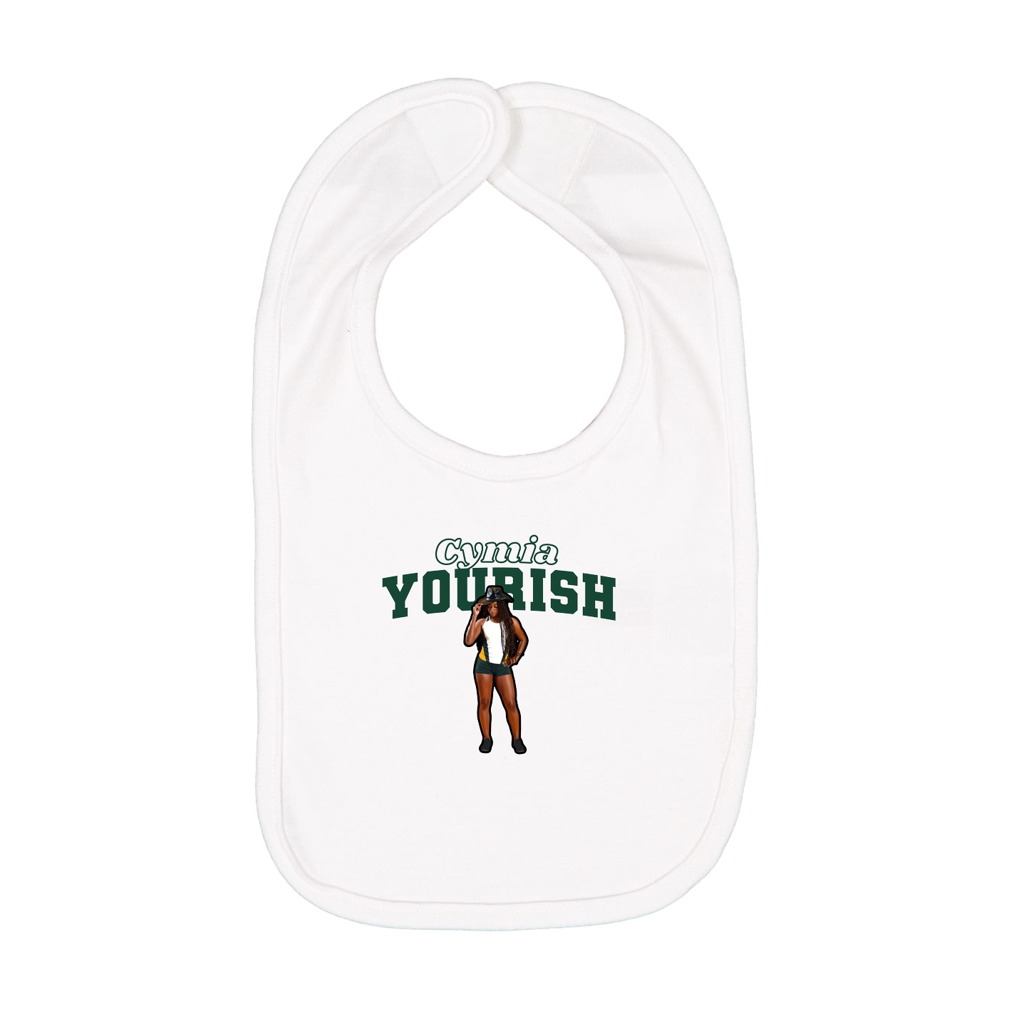 Infant Bib — Name Arch in White
