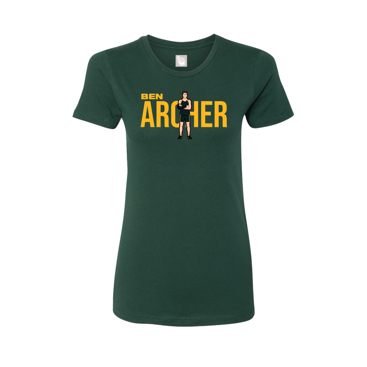 Fitted Women's Tee — Player Name in Green