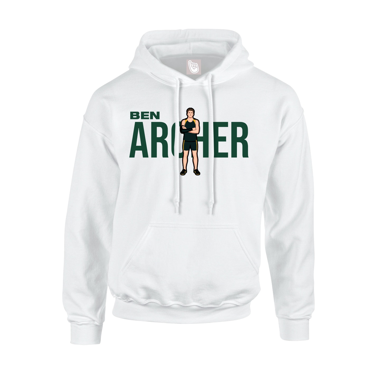 Youth Hoodie — Player Name in White