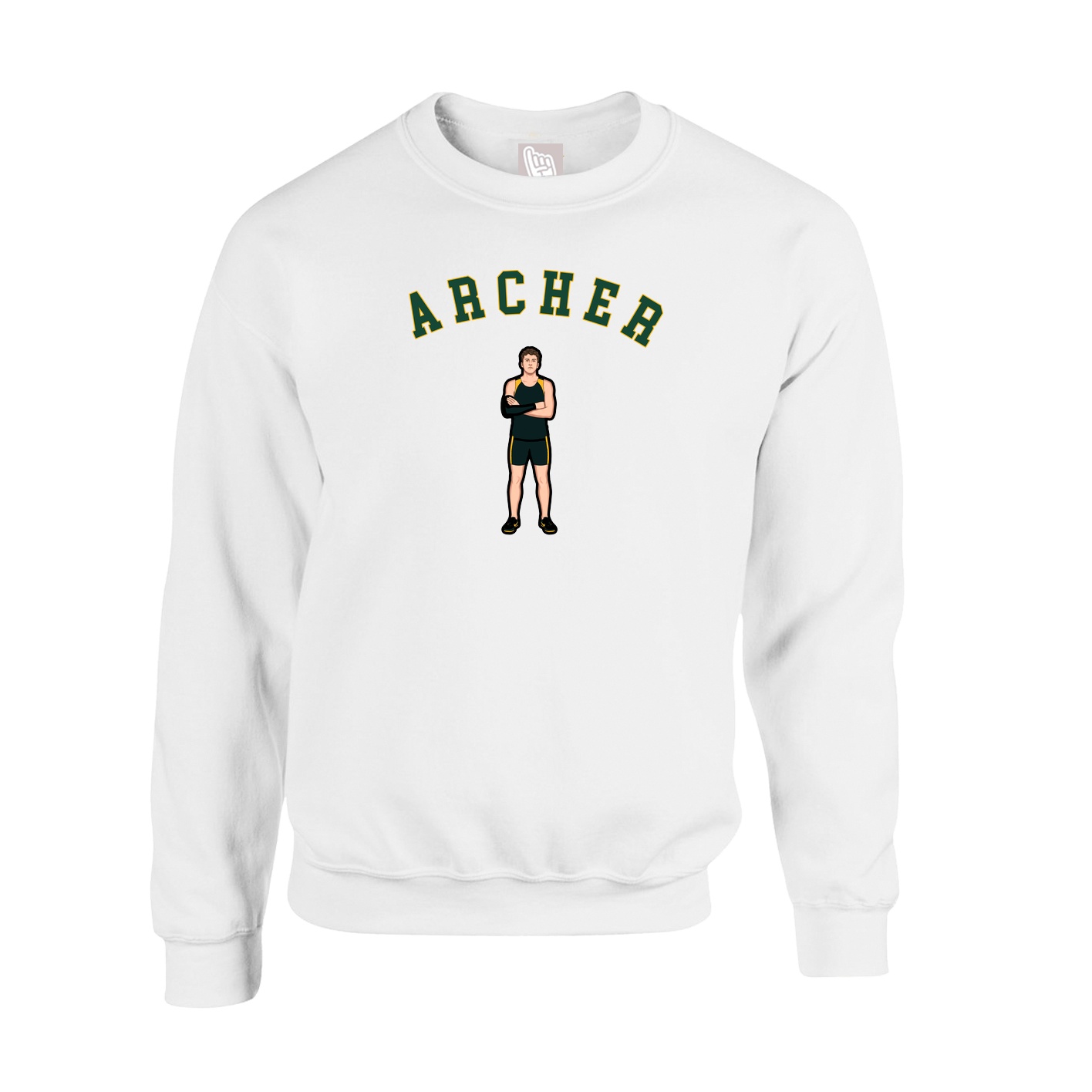 Fleece Crew — Shirsey Arch in White