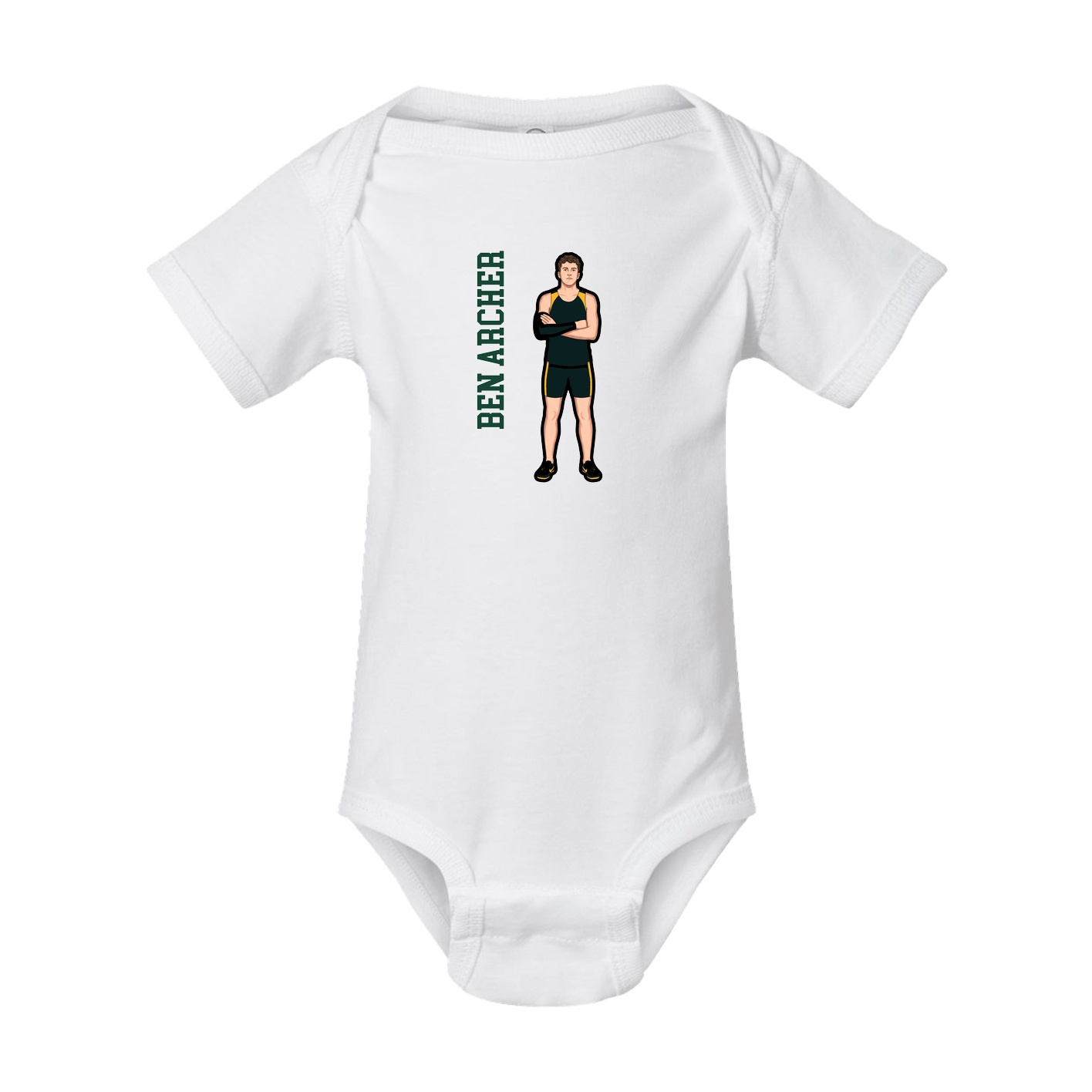 Baby Onesie — Name Vertical in White