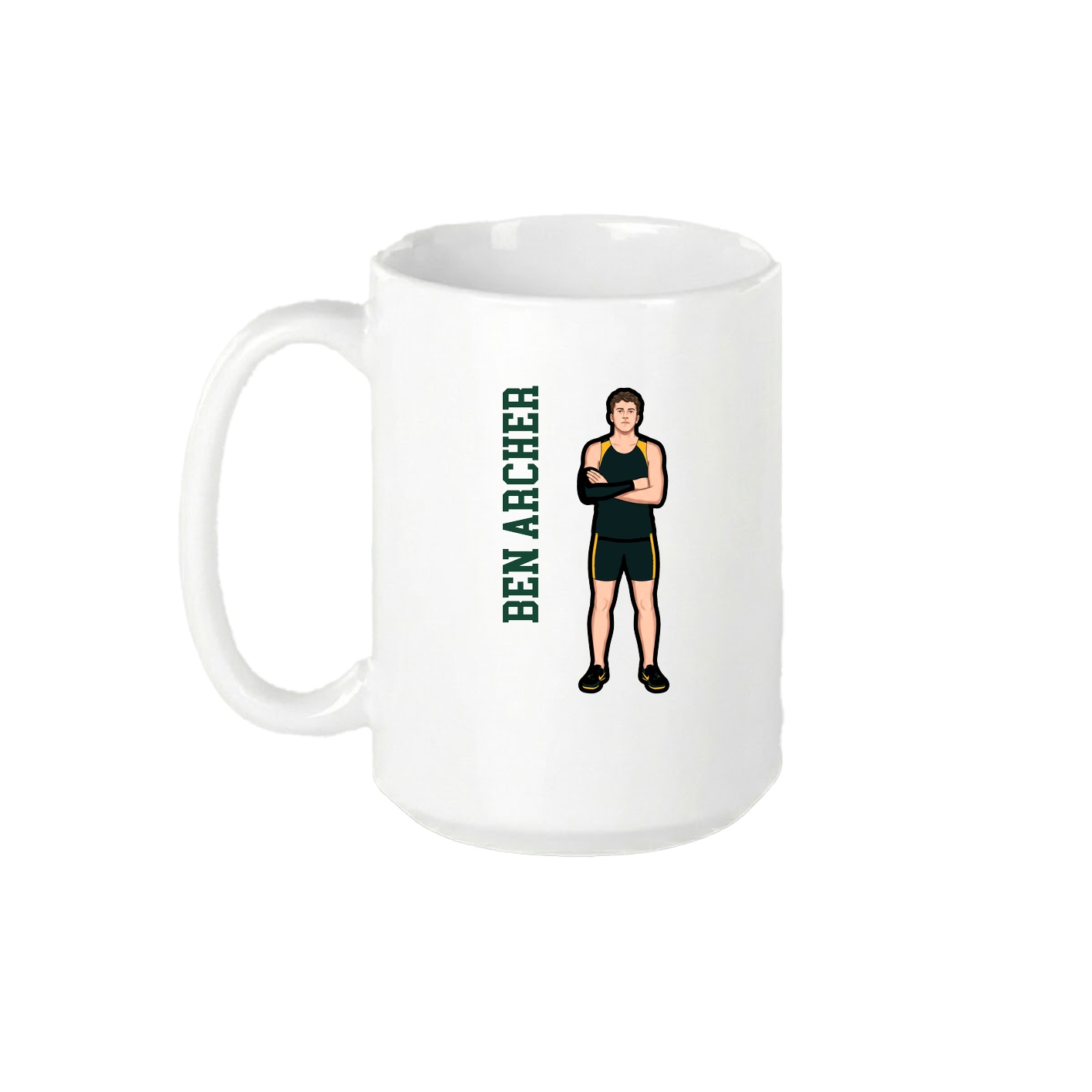 15oz Coffee Mug — Name Vertical in White