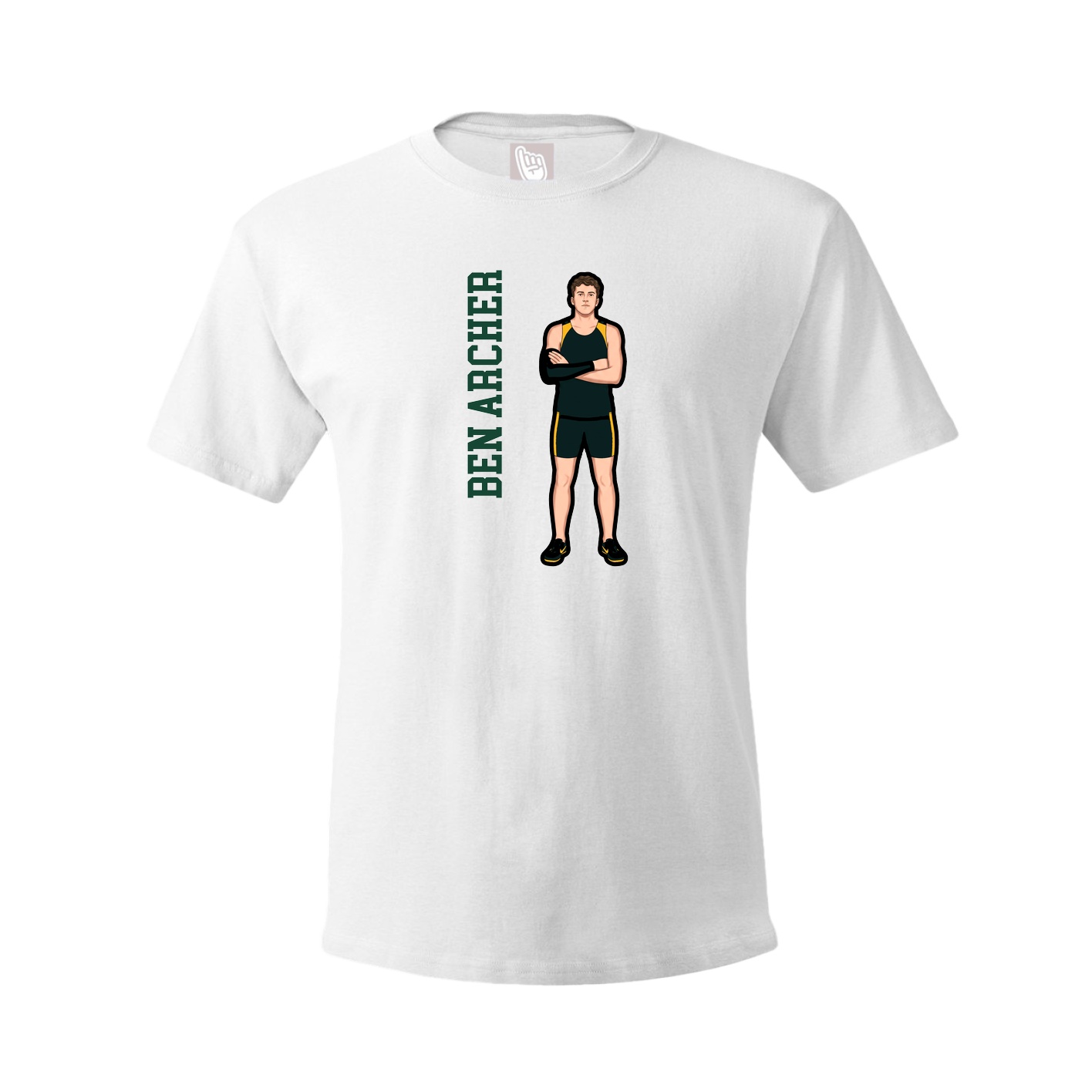 Tee — Name Vertical in White