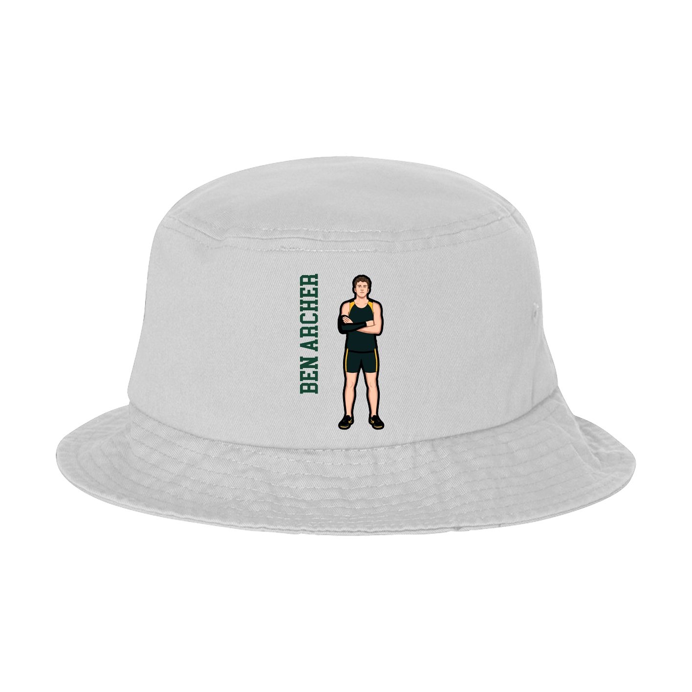 Bucket Cap — Name Vertical in White