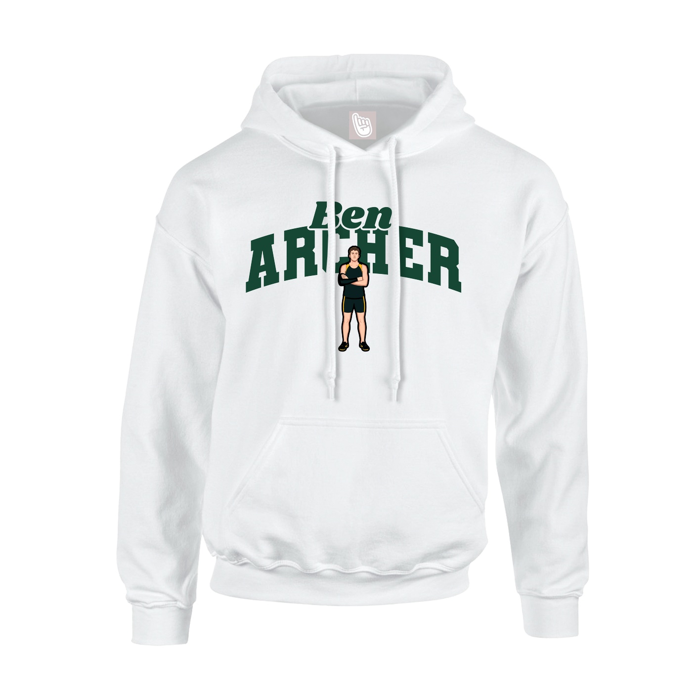 Hoodie — Signature Arch in White