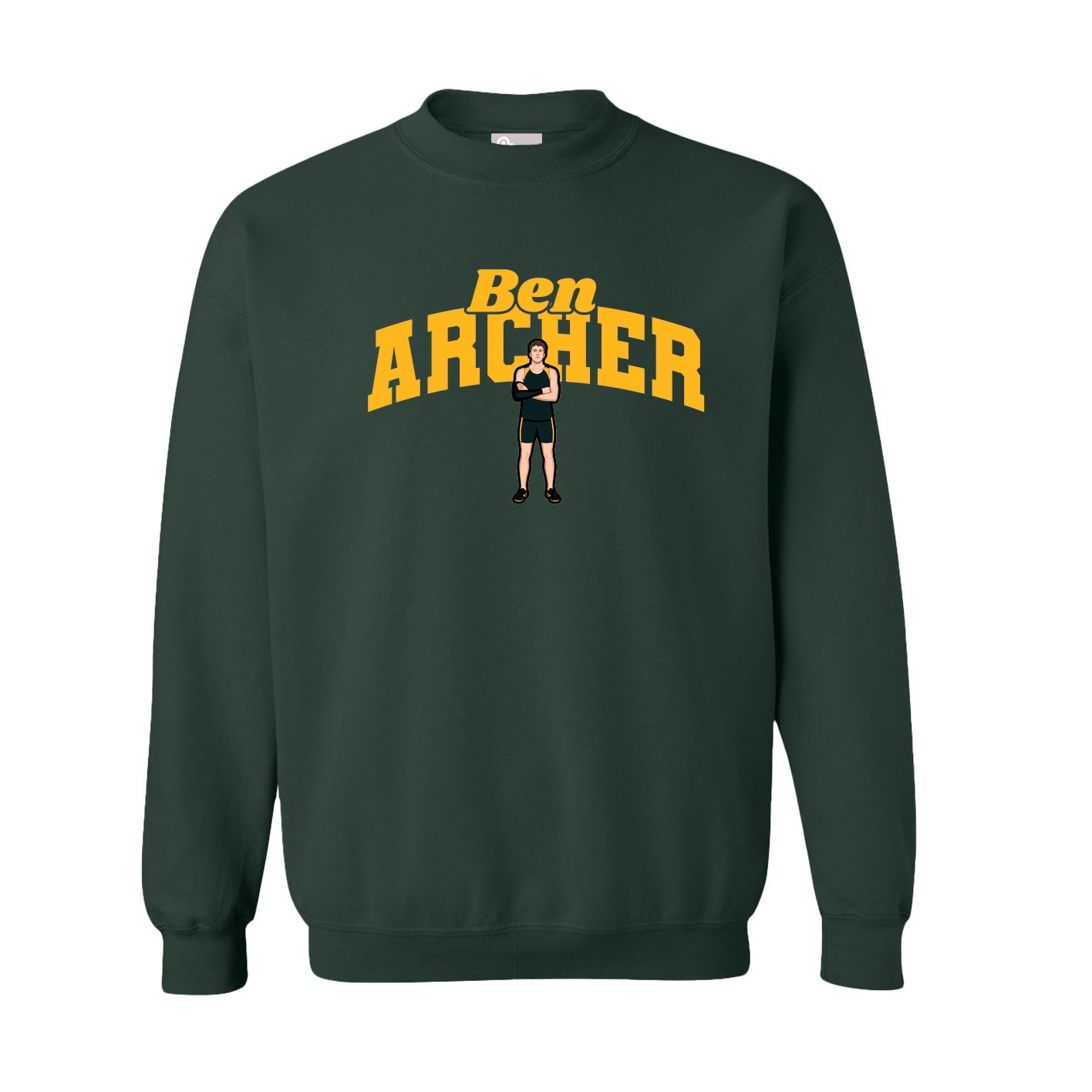 Fleece Crew — Signature Arch in Green