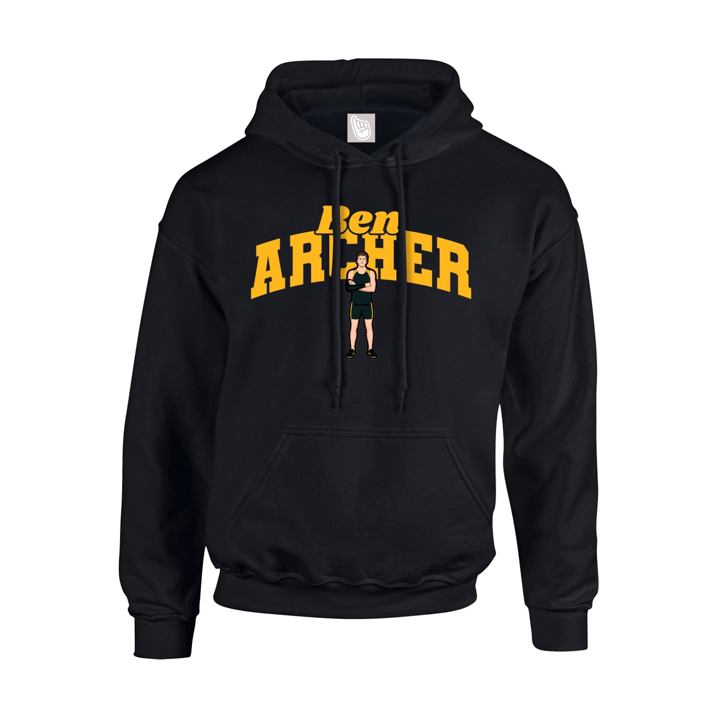 Youth Hoodie — Signature Arch in Black