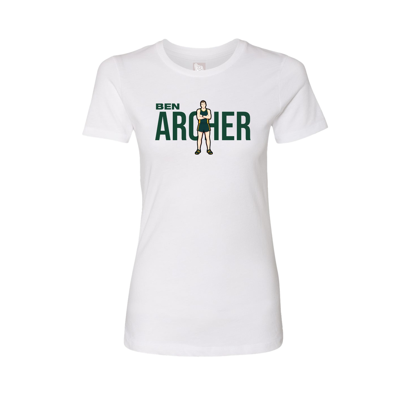 Fitted Women's Tee — Player Name in White