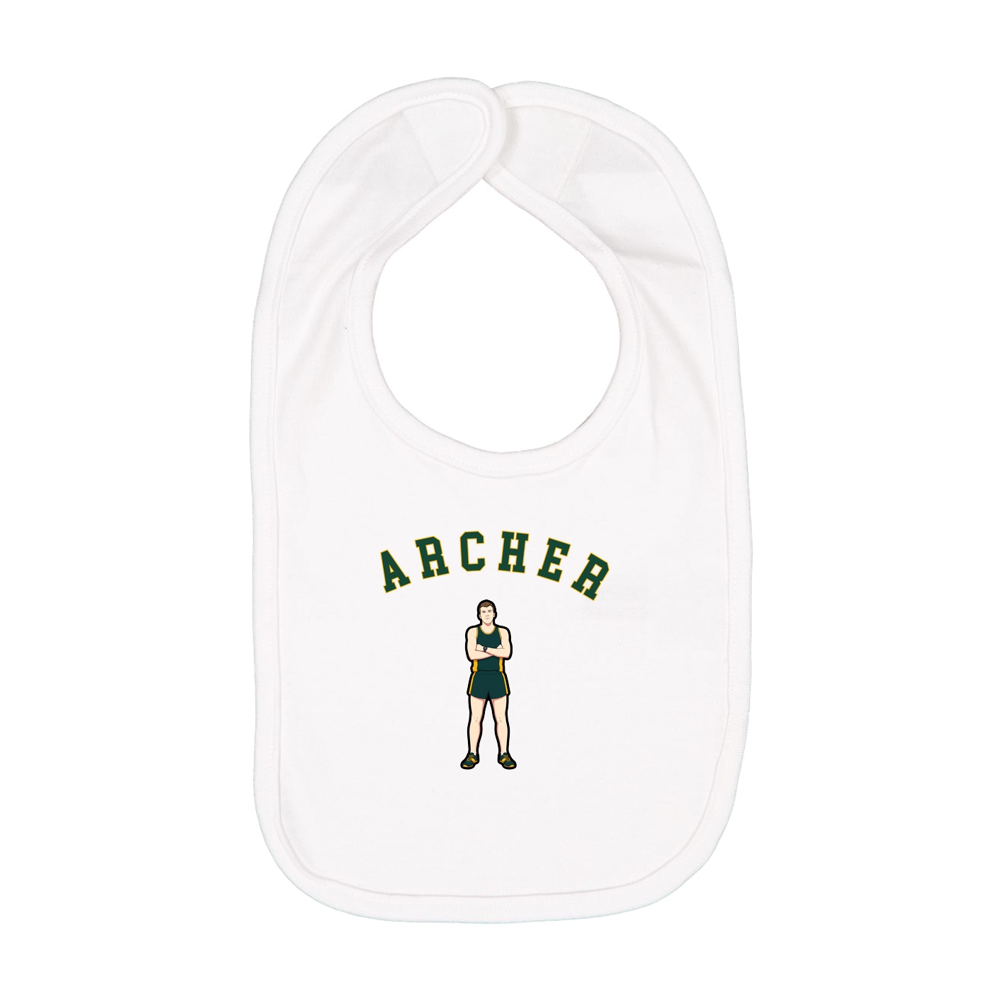 Infant Bib — Shirsey Arch in White