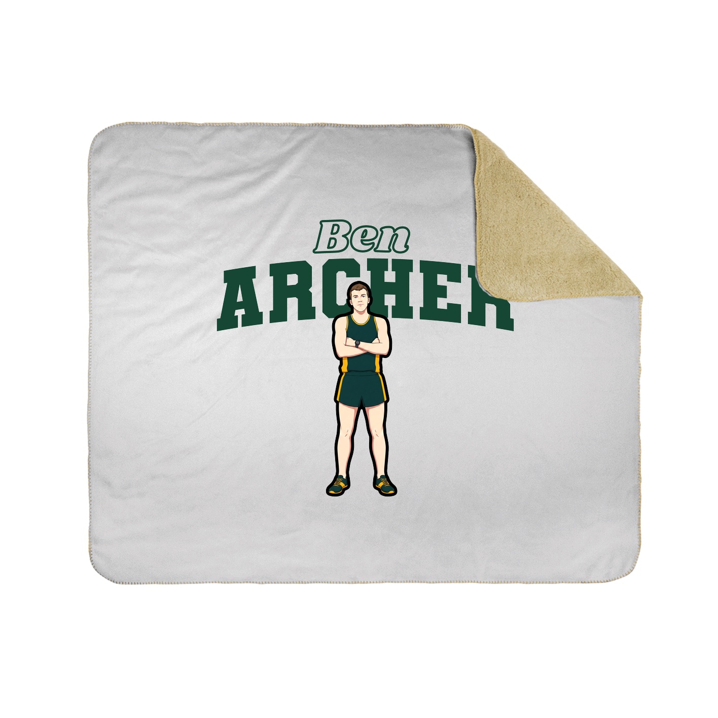 Throw Blanket — Name Arch in White