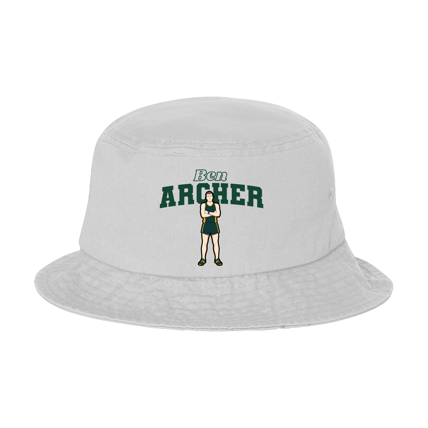 Bucket Cap — Name Arch in White