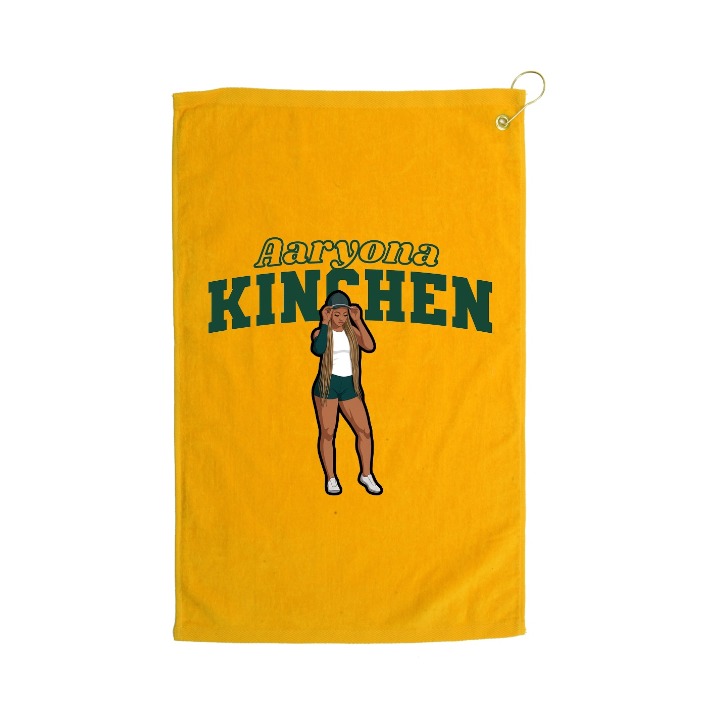 Golf Towel — Name Arch in Gold