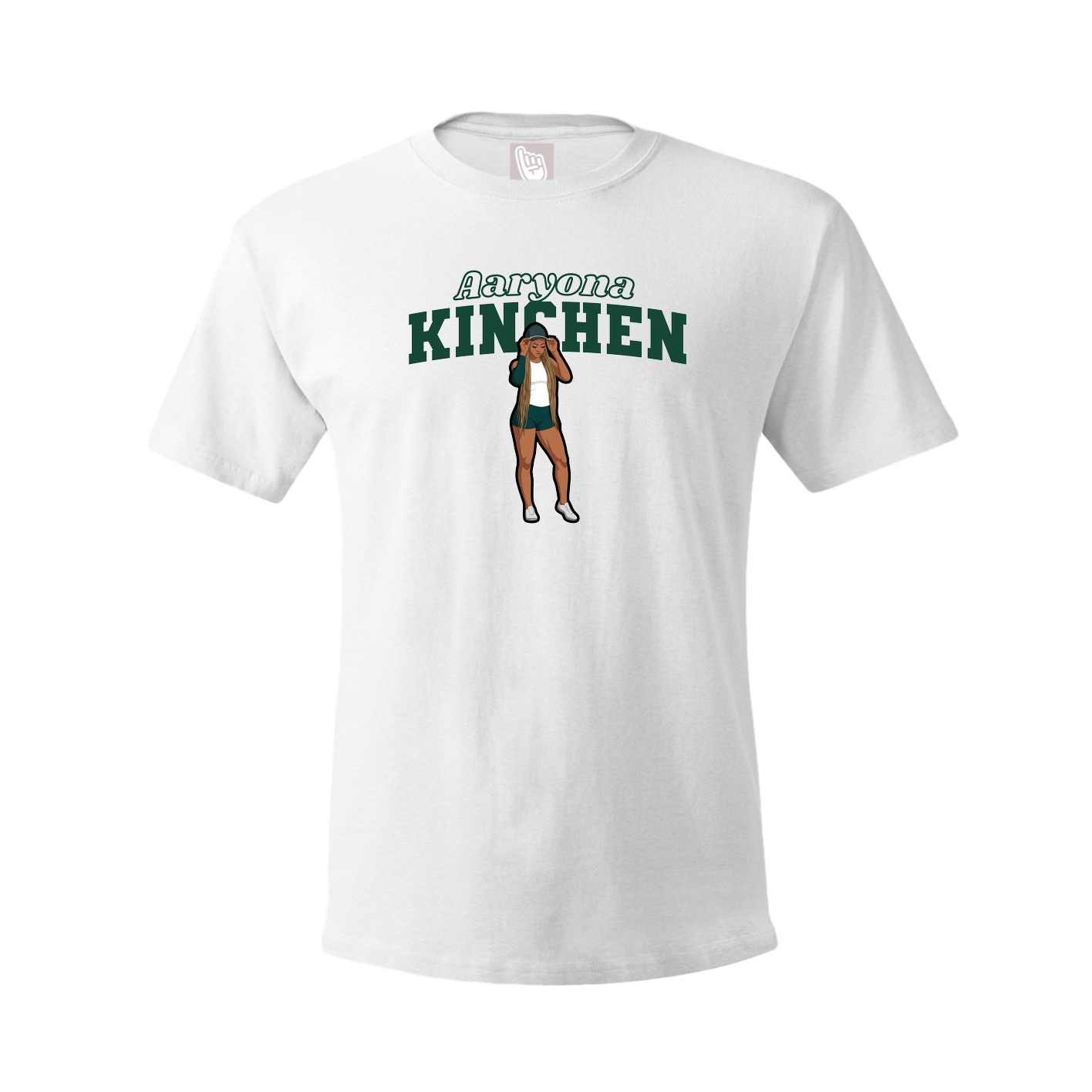 Youth Tee — Name Arch in White