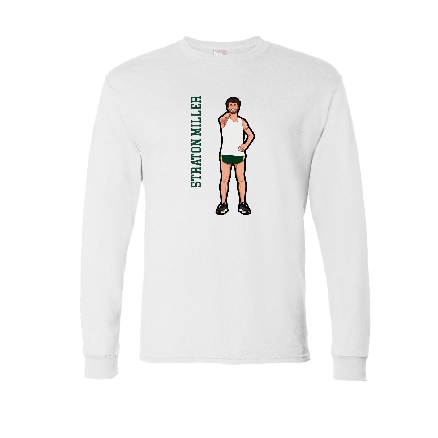 Long Sleeve Tee — Name Vertical in White