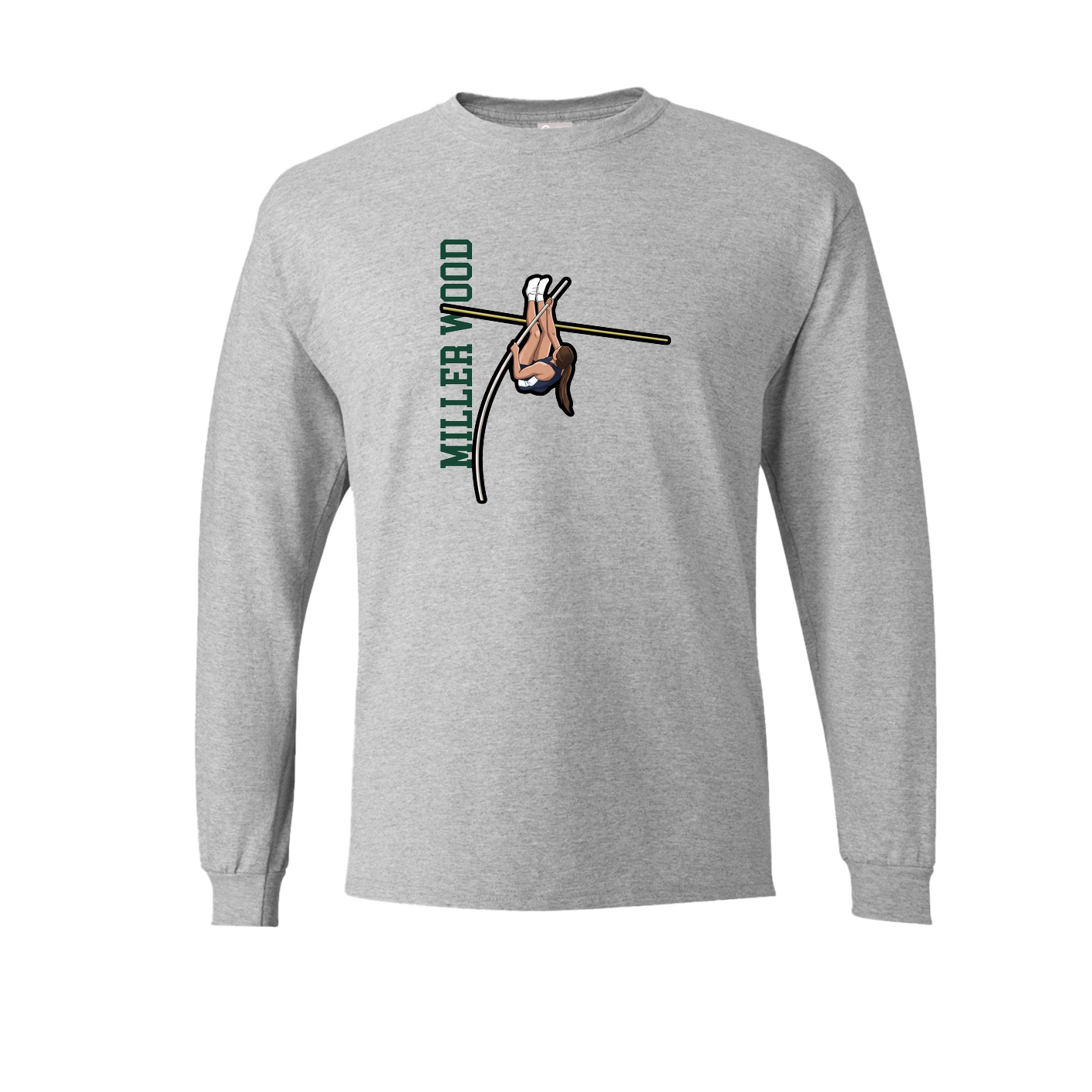 Long Sleeve Tee — Name Vertical in Grey