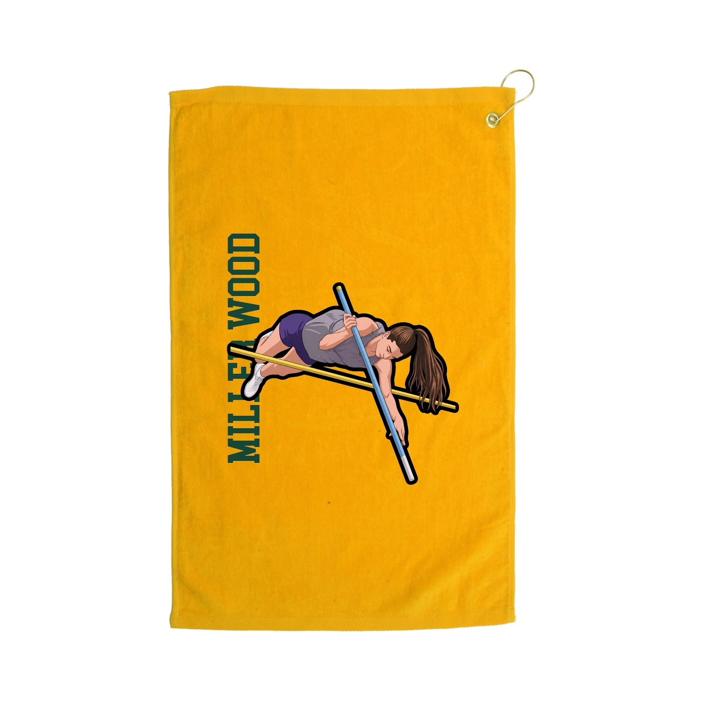 Golf Towel — Name Vertical in Gold