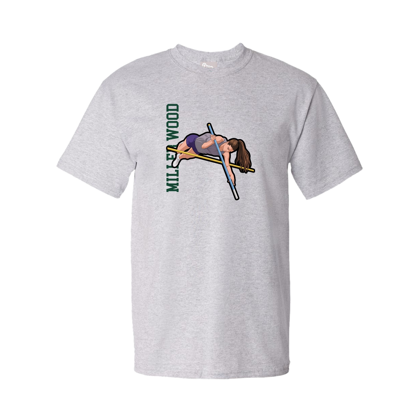 Tee — Name Vertical in Grey