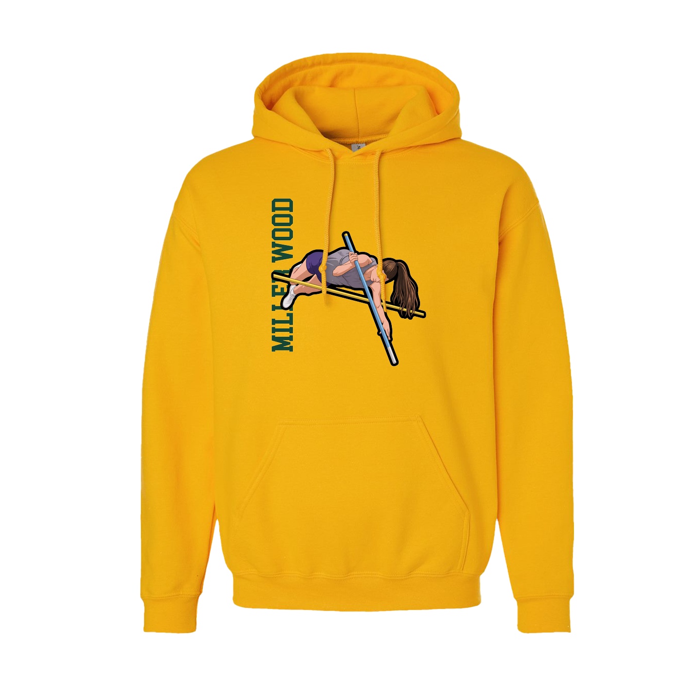 Hoodie — Name Vertical in Gold