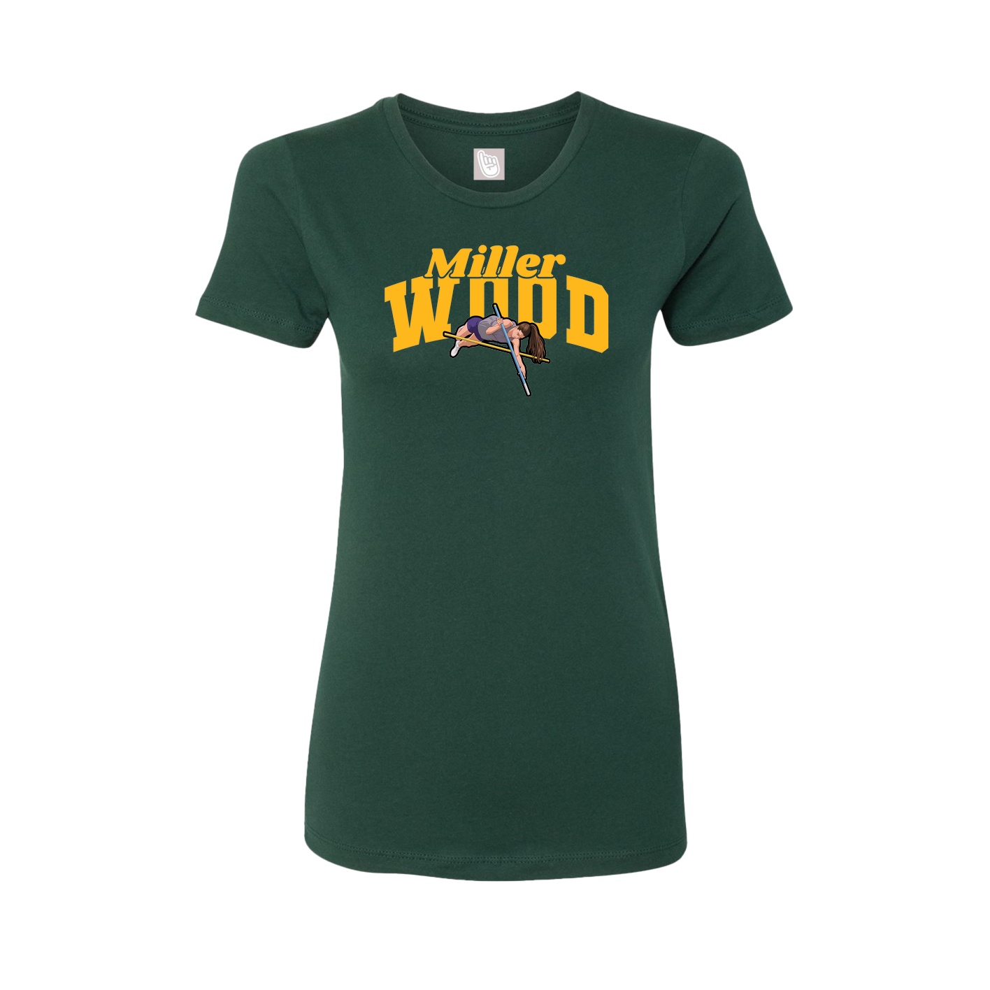 Fitted Women's Tee — Signature Arch in Green